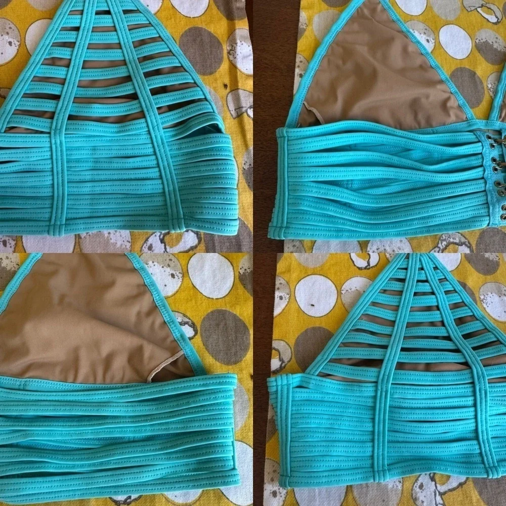 Beach Bunny Hard Summer Skimpy bikini set in Aqua